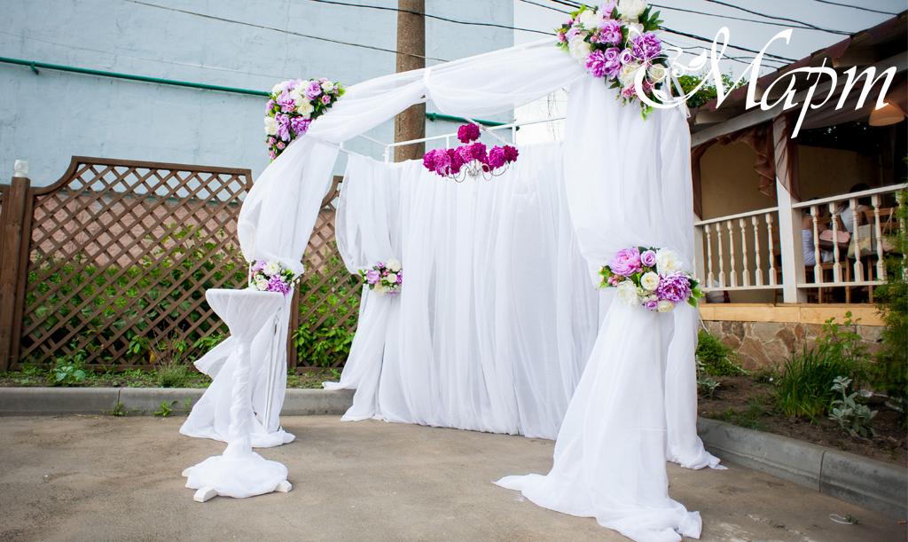 Свадьба в цвете фуксия ресторан "Куршавель"